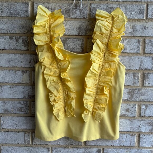 Marc New York Tops - Marc New York Sleeveless Ruffle Cotton Blend Tank Blouse Women's Size M